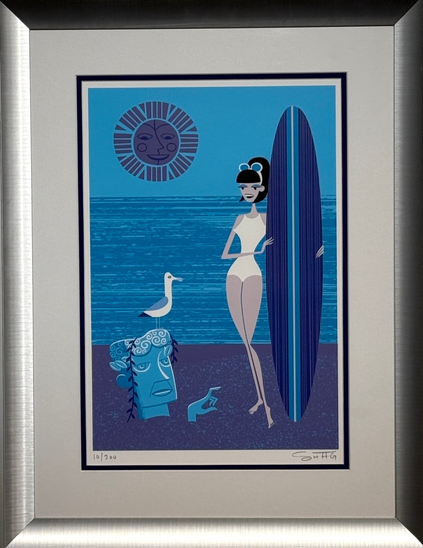 Shag (Josh Agle) Signed & Numbered - "Purple Sun," Serigraph on Paper, 10/200 (1 of 4)