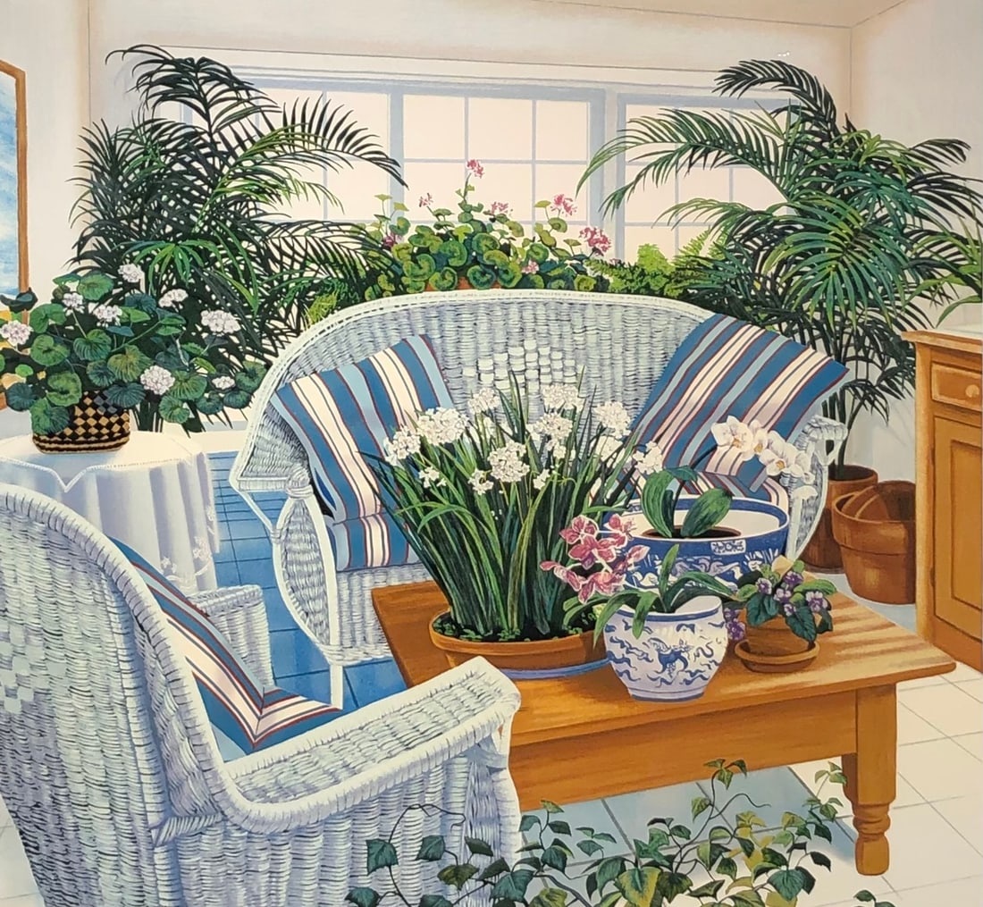 Susan Rios "A Visit with Susan" Signed Serigraph LE - Realist: Artist: Susan Rios Title: Susan Rios "A Visit with Susan" Signed Serigraph LE - Realist Medium: Serigraph on Paper Limited Edition: M1/20 Art Dimensions: 37.0 x 39.0 x 2.0 inch ARTIST BIO: Largely