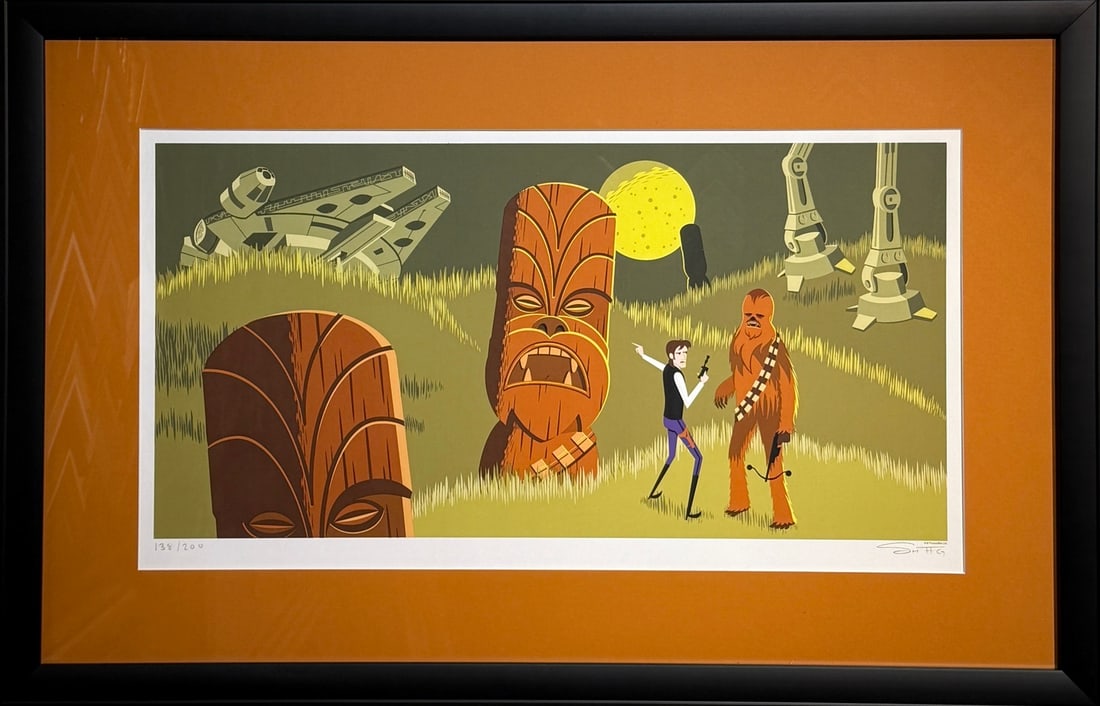 Shag (Josh Agle) - "The Monoliths" Signed Limited Edition Serigraph - 28x28: Artist: Josh "SHAG" Agle Title: Shag (Josh Agle) - "The Monoliths" Signed Limited Edition Serigraph - 28x28 Medium: Serigraph on Paper Limited Edition: 138/200 Art Dimensions: 26.0 x 39.0 x 1.0 inch <