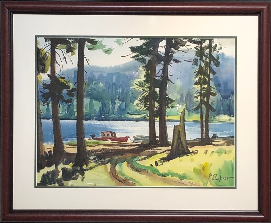 Ralph Baker (Impressionist - Landscape) Signed Original Watercolor: Artist: Ralph Baker Title: Ralph Baker (Impressionist - Landscape) Signed Original Watercolor Medium: Watercolor on Paper Art Dimensions: 28 x 34 x 2 inch ARTIST BIO: Ralph Baker (1908-1976) Born:
