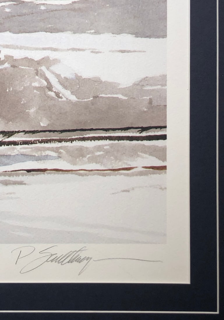 Peter Sculthorpe "Winter Harbor" Signed Original Lithograph LE - 6