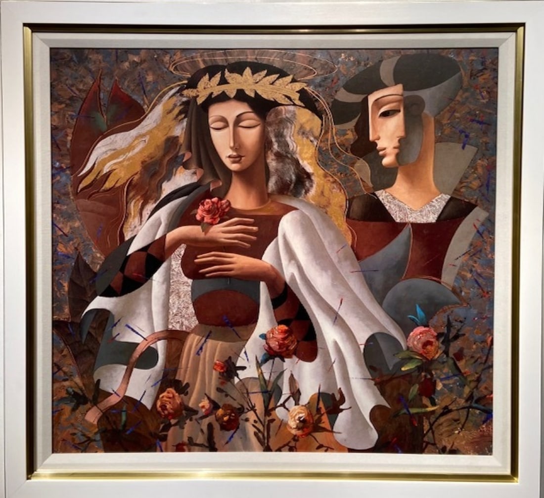 Oleg Zhivetin "The Rose Garden, 20th Century" Lithograph: Artist: Oleg Zhivetin Title: Oleg Zhivetin "The Rose Garden, 20th Century" Lithograph Medium: Lithograph on Paper Art Dimensions: 34 x 37 x 2 inch ARTIST BIO: Oleg Zhivetin was born on March 18, 1964