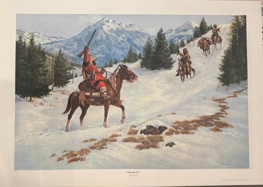 Jerry Crandall "I Found The Pass" Limited Edition Signed Print: Artist: Jerry Crandall Title: Jerry Crandall "I Found The Pass" Limited Edition Signed Print Medium: Limited Edition Print Limited Edition: 425/500 Art Dimensions: 34 x 24 x 0 inch Source: