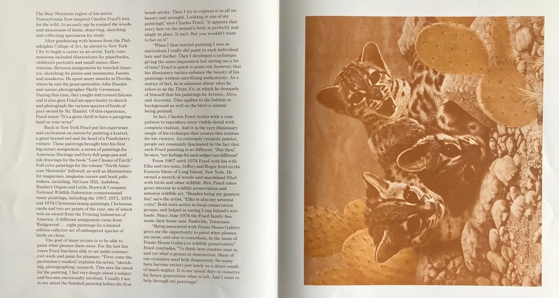 Charles Frace "Ocelot Kittens" Signed Lithograph LE - 5