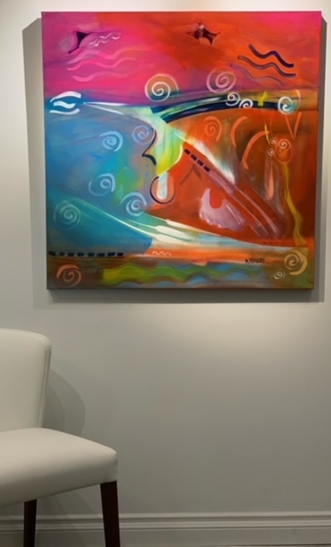 Kimm Byers "Special Instructions" Signed Original Acrylic: Artist: Kimm Byers Title: Kimm Byers "Special Instructions" Signed Original Acrylic Medium: Original Acrylic on Canvas with 1 1/2" Museum Bars Art Dimensions: 36 x 36 inch ARTIST BIO: Artist