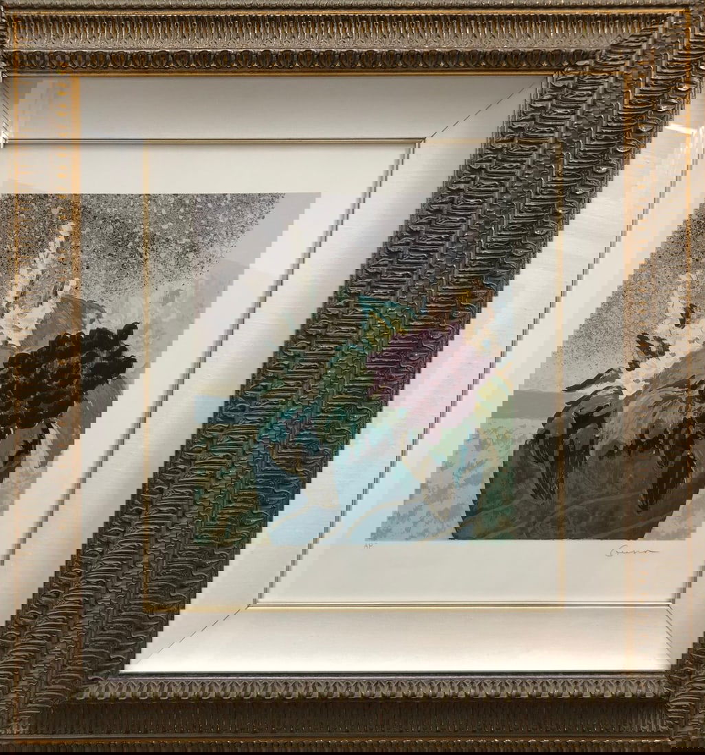 Ellen Gunn (Floral) Signed Serigraph Artists Proof: Artist: Ellen Gunn Title: Ellen Gunn (Floral) Signed Serigraph Artists Proof Medium: Serigraph on Paper Limited Edition: Artists Proof Art Dimensions: 28 x 26 x 2 inch ARTIST BIO: Gunn was born in