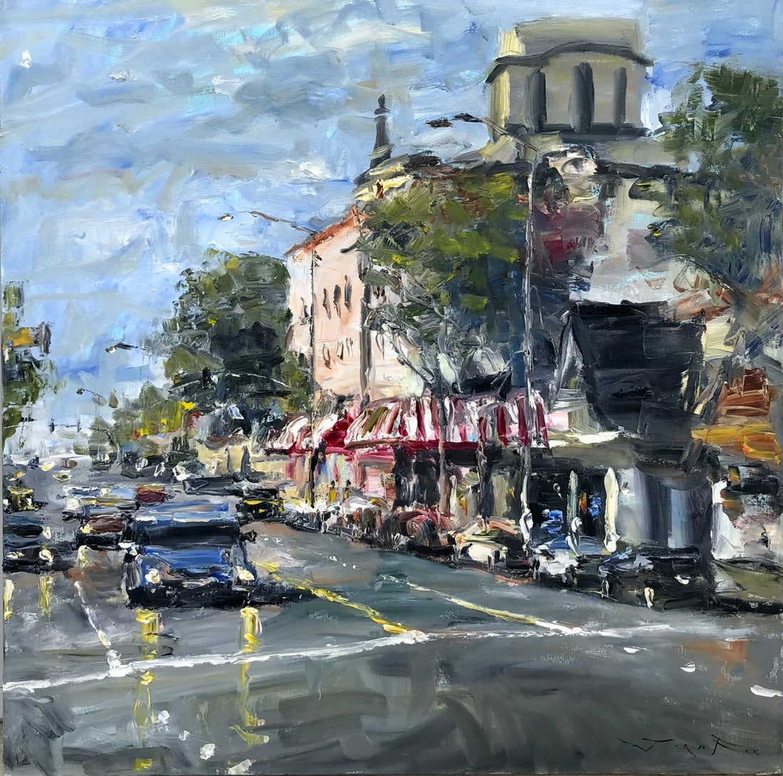 Jorn Fox Impressionist Signed Oil On Canvas: Artist: Jorn Fox Title: Jorn Fox Impressionist Signed Oil On Canvas Medium: Original Oil on Canvas Art Dimensions: 36 x 36 x 2 inch ARTIST BIO: Artist Statement "The feelings I had inside, when each