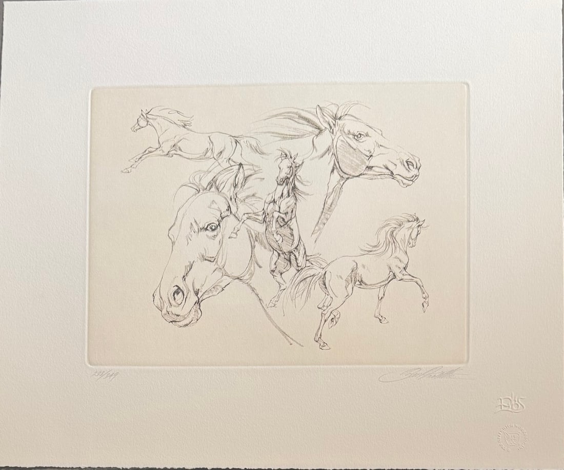 Bev Doolittle (Drawn from the Heart) Limited Edition Signed Suite of Three Original Etchings: Artist: Bev Doolittle Title: Bev Doolittle (Drawn from the Heart) Limited Edition Signed Suite of Three Original Etchings Medium: Etching Limited Edition: 288 Art Dimensions: 17.5 x 15 x 0 inch ART