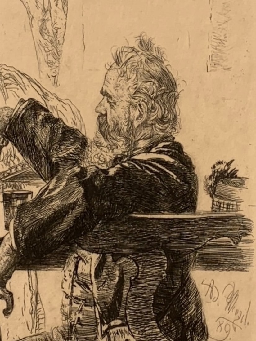 Adolph Menzel Plate Signed Etching - 6