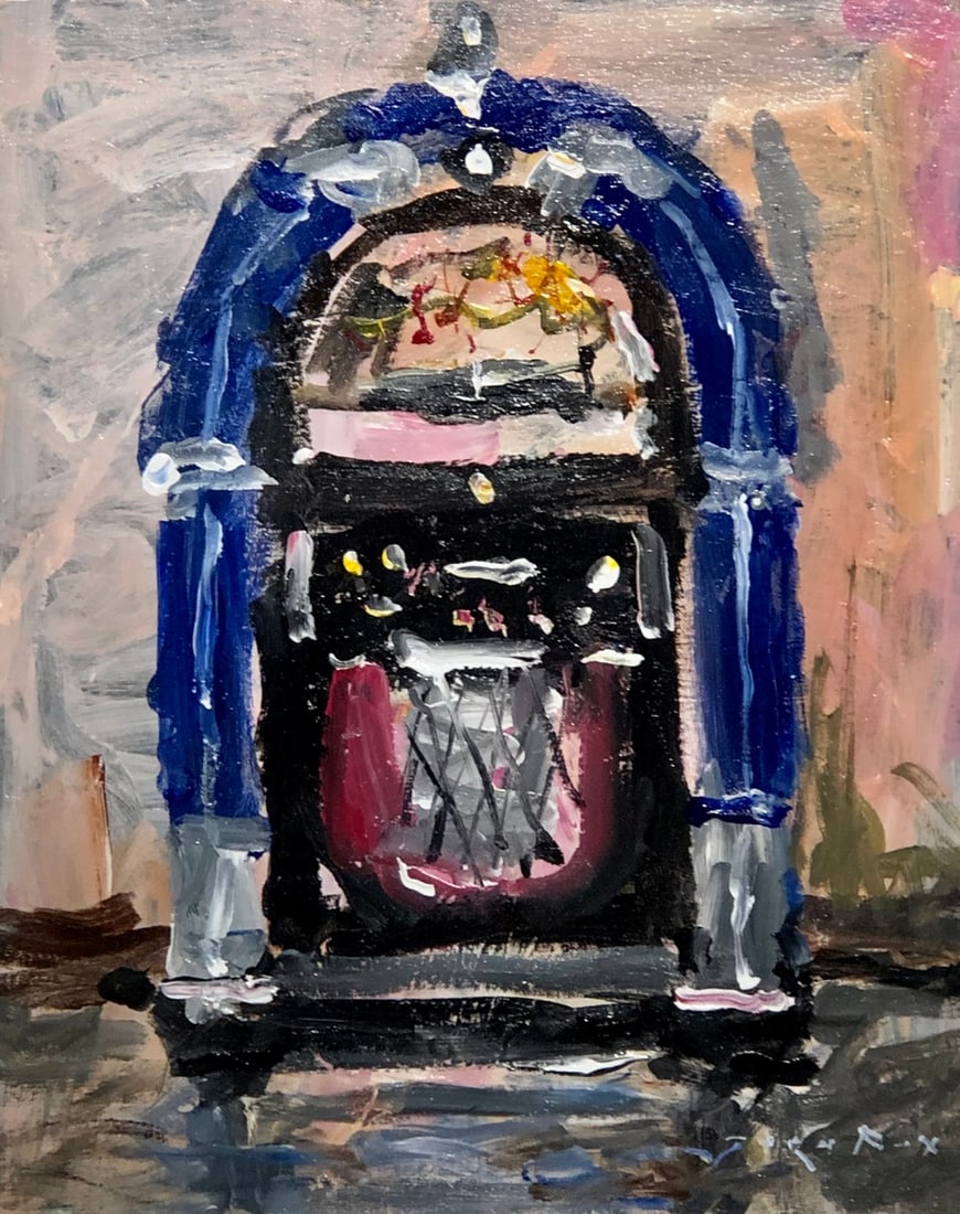 Jorn Fox (Wurlitzer Juke Box) Signed Original Acrylic: Artist: Jorn Fox Title: Jorn Fox (Wurlitzer Juke Box) Signed Original Acrylic Medium: Acrylic on Canvas Art Dimensions: 20 x 16 x 2 inch ARTIST BIO: Artist Statement "The feelings I had inside, when