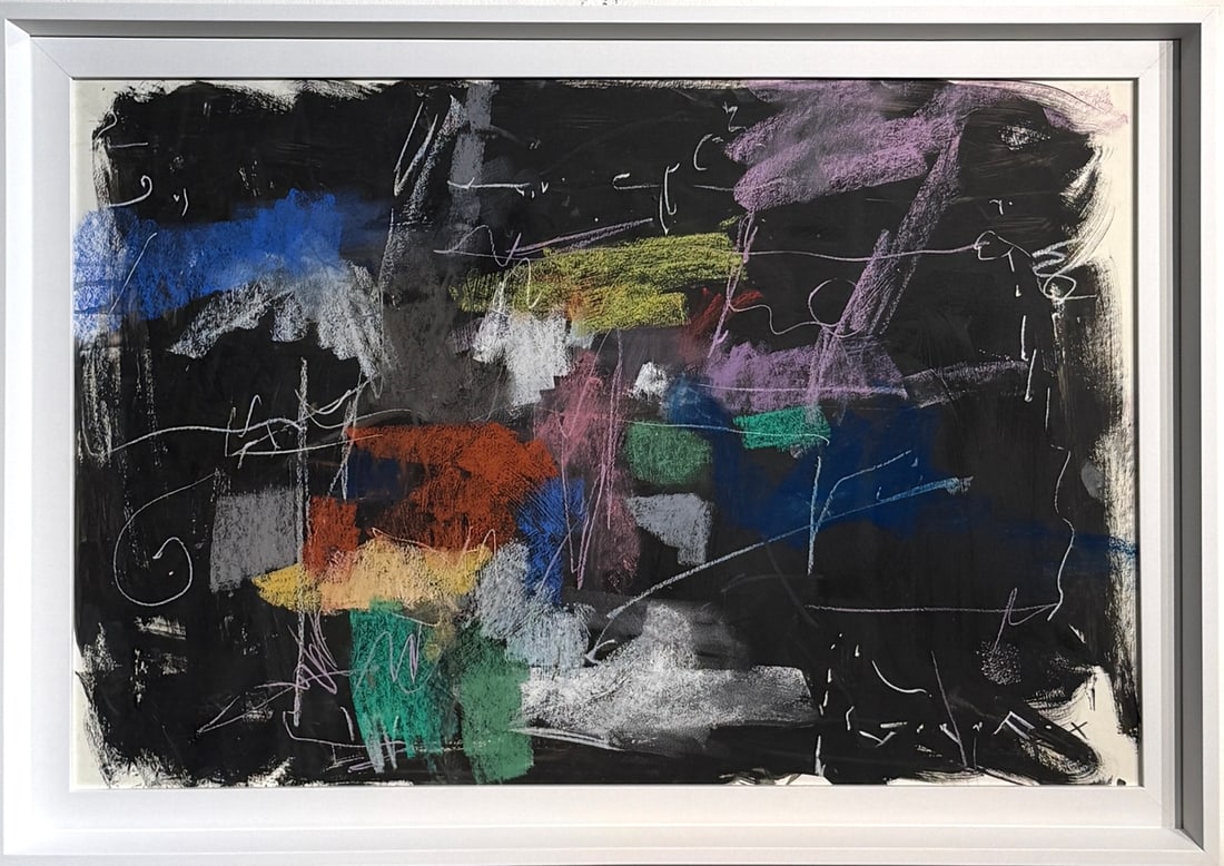 Jorn Fox (Abstract) Signed Original Pastel: Artist: Jorn Fox Title: Jorn Fox (Abstract) Signed Original Pastel Medium: Pastel on Paper Art Dimensions: 24 x 34 x 2 inch ARTIST BIO: Artist Statement "The feelings I had inside, when each stroke of