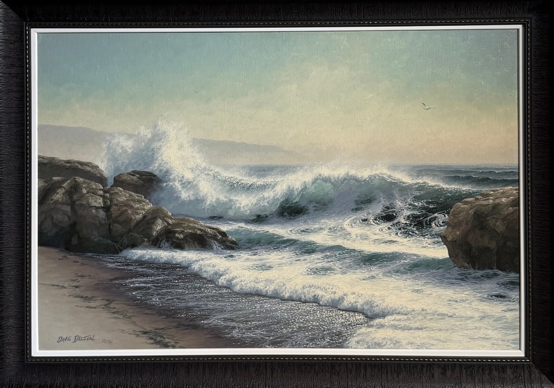 Dave Dalton "Clear North of Bodega Bay" Signed Original Oil: Artist: Dave Dalton Title: Dave Dalton "Clear North of Bodega Bay" Signed Original Oil Medium: Oil on Canvas Art Dimensions: 29 x 41 x 2 inch ARTIST BIO: David Dalton was born in 1952 in Pontiac,