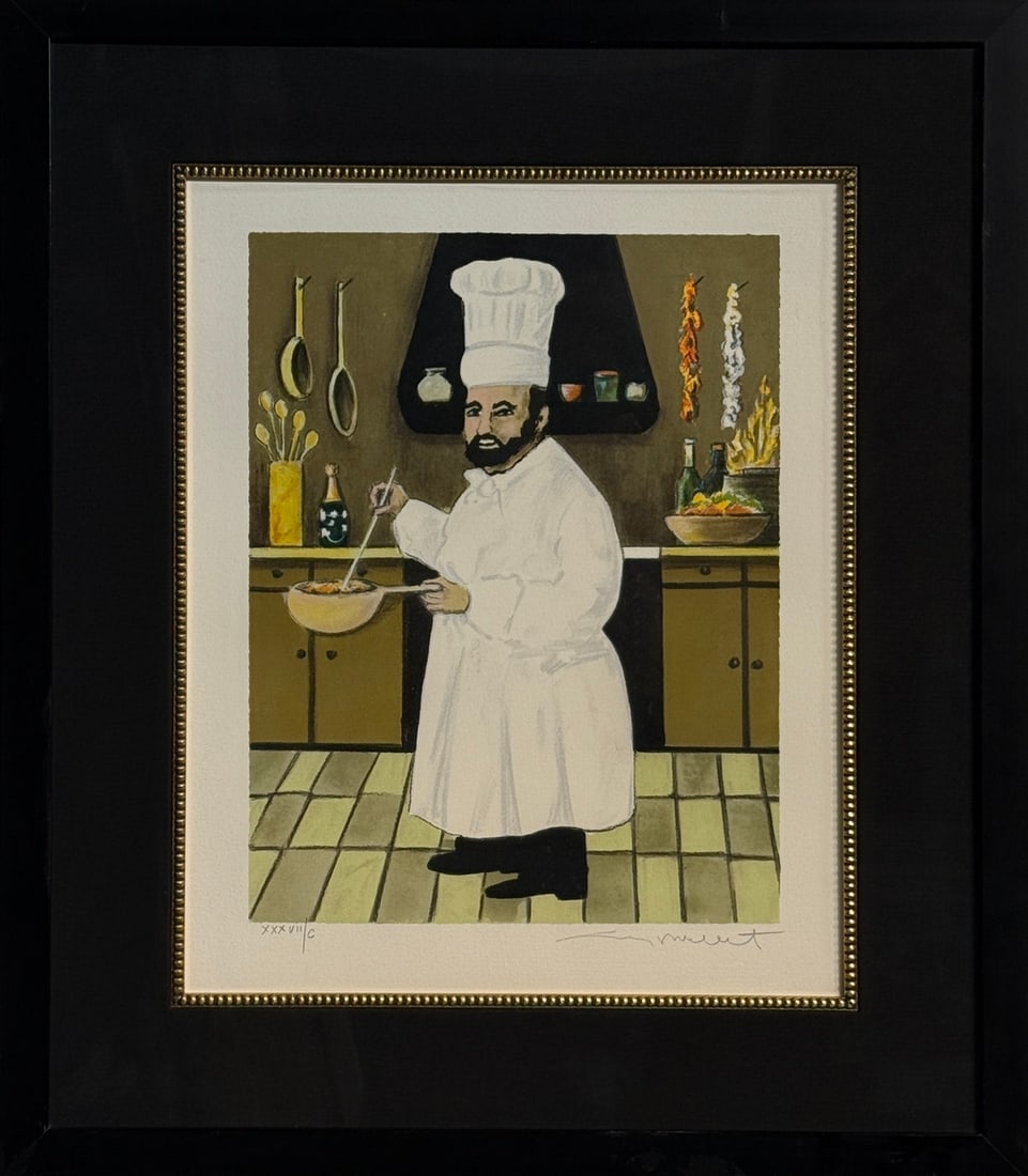 Guy Buffet "Henri" Signed Serigraph LE: Artist: Guy Buffet Title: Guy Buffet "Henri" Signed Serigraph LE Medium: Serigraph on Paper Limited Edition: XXXVII/C Art Dimensions: 27 x 23 x 2 inch ARTIST BIO: Guy Buffet was born in Paris,