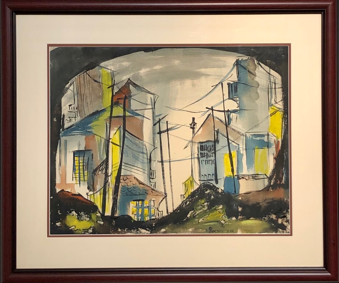Gerald Collins Gleeson (Impressionist - Cityscape) Signed Original Watercolor: Artist: Gerald Collins Gleeson Title: Gerald Collins Gleeson (Impressionist - Cityscape) Signed Original Watercolor Medium: Watercolor on Paper Art Dimensions: 29 x 34 x 2 inch ARTIST BIO: Gerald Coll