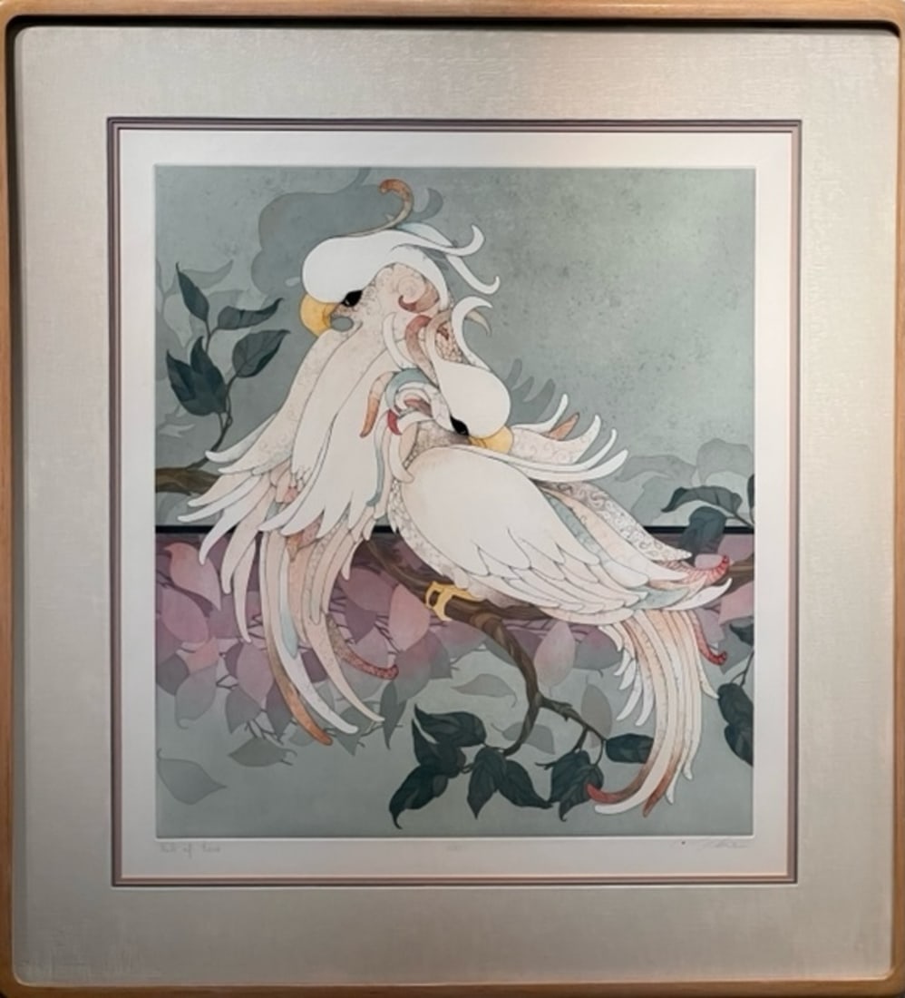 Beki Killorin "Tails of Love" Signed Embossed Etching: Artist: Beki Killorin Title: Beki Killorin "Tails of Love" Signed Embossed Etching Medium: Original Embossed Hand Colored Etching on Paper Limited Edition: 3/200 Art Dimensions: 35 x 33 x 2 inch AR