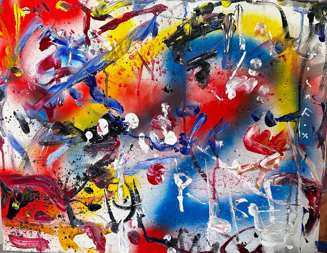 Jorn Fox "Graffiti Impressionist Signed Oil and Acrylic on Canvas: Artist: Jorn Fox Title: Jorn Fox "Graffiti Impressionist Signed Oil and Acrylic on Canvas Medium: Acrylic on Canvas Art Dimensions: 16 x 20 inch ARTIST BIO: Artist Statement "The feelings I had inside