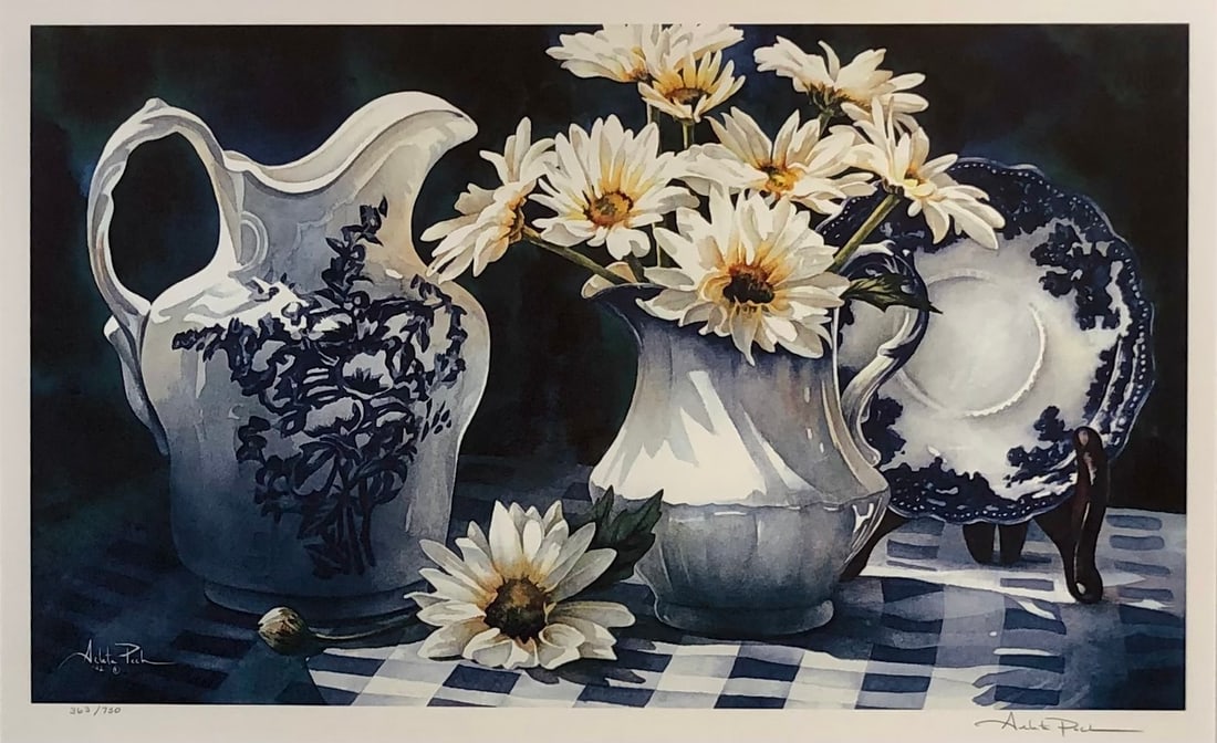 Arleta Pech ""Eyes for Blue" Signed Lithograph w/COA: Artist: Arleta Pech Title: Arleta Pech ""Eyes for Blue" Signed Lithograph w/COA Medium: Lithograph on Paper Limited Edition: 363/750 Art Dimensions: 20 x 28 x 2 inch ARTIST BIO: Realism artist