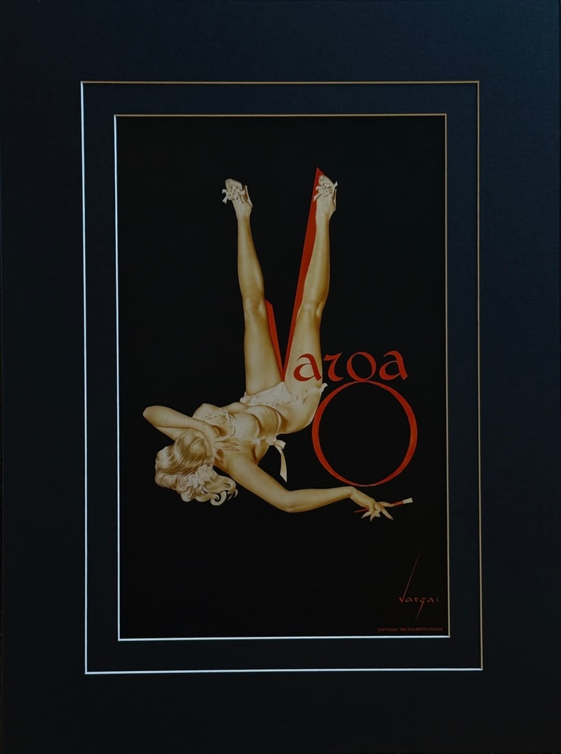 Alberto Vargas "Duotone Varga Signature, 1947" Hand Signed Lithograph 1981: Artist: Alberto Vargas Title: Alberto Vargas "Duotone Varga Signature, 1947" Hand Signed Lithograph 1981 Medium: Lithograph on Paper Art Dimensions: 17 x 11 x 1 inch ARTIST BIO: Alberto Vargas was bor