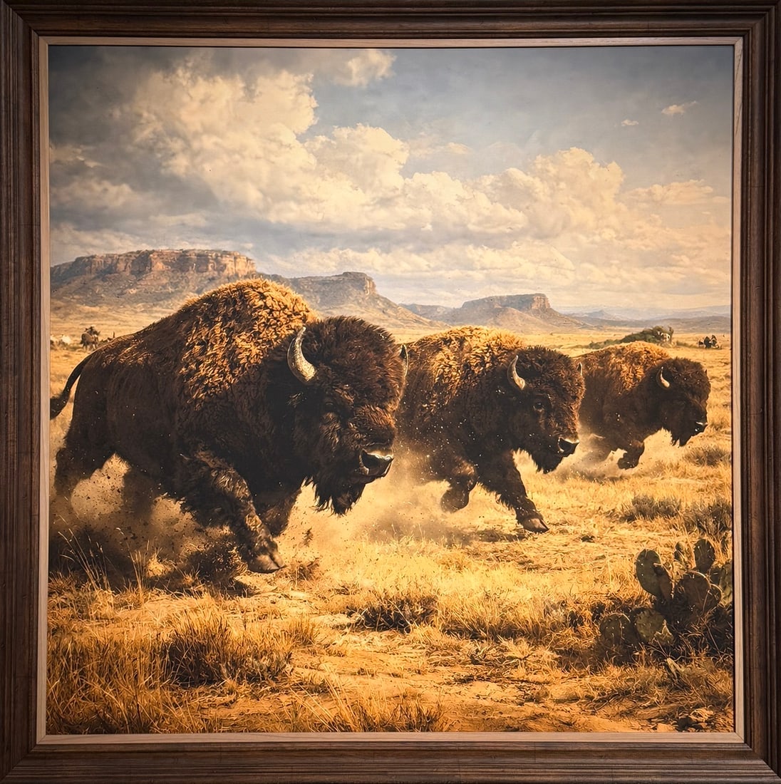 "Thunder Of The Plains" (Bison) Original Mixed-Media On Canvas: Artist: Michael Ibey Title: "Thunder Of The Plains" (Bison) Original Mixed-Media On Canvas Medium: Original Mixed-Media On Canvas Art Dimensions: 45 x 45 x 2 inch Source: www.qart.com Condition