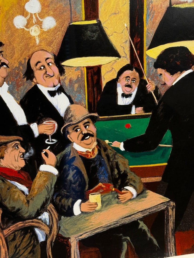 Guy Buffet "Billiards" Signed Serigraph LE - 4