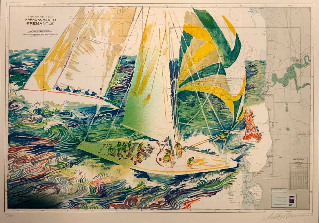 LeRoy Neiman "The America's Cup - Australia" Signed Seri LE: Artist: LeRoy Neiman Title: LeRoy Neiman "The America's Cup - Australia" Signed Seri LE Medium: Serigraph on Paper Limited Edition: 334/375 Art Dimensions: 39 x 52 x 2 inch ARTIST BIO: LeRoy Neiman