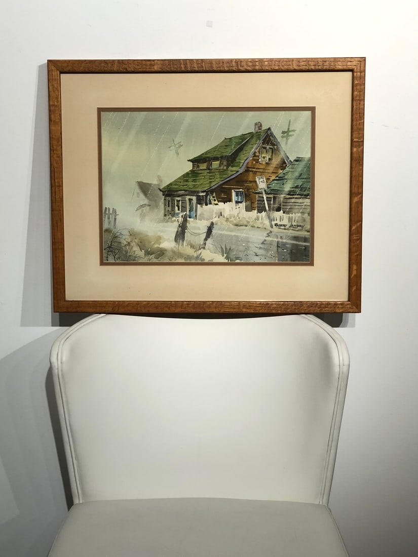 Robert Landry "Rainy Day at Fogerty Flats" Signed Original Watercolor - 2