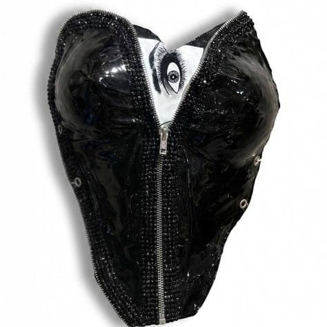 Mercedes Brunelli “Unzipped CorsArt Corset, Hand Painted Eye-Acrylic Paint, Swarovski: Artist:Mercedes Brunelli Title: Mercedes Brunelli “Unzipped CorsArt Corset, Hand Painted Eye-Acrylic Paint, Swarovski Limited Edition:Art Dimensions: 15 x 9 inch ARTIST BIO: Mercedes Brunelli is an 