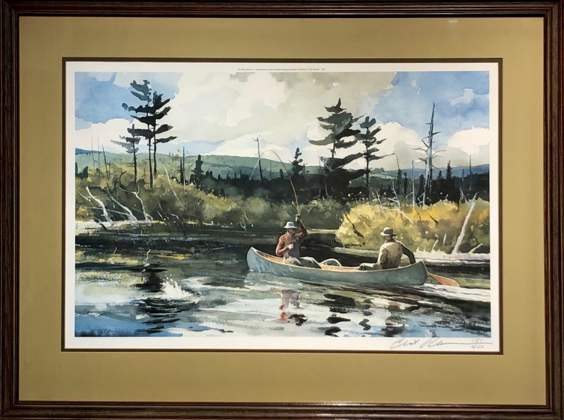 Chet Reneson "Sly Brook Natives" Signed Lithograph LE: Presenting a limited edition Lithograph on Paper by Chet Reneson: "Chet Reneson "Sly Brook Natives" Signed Lithograph LE". This Lithograph on Paper (Edition: 151/400), measuring 27 x 36 x 2 inch, is a