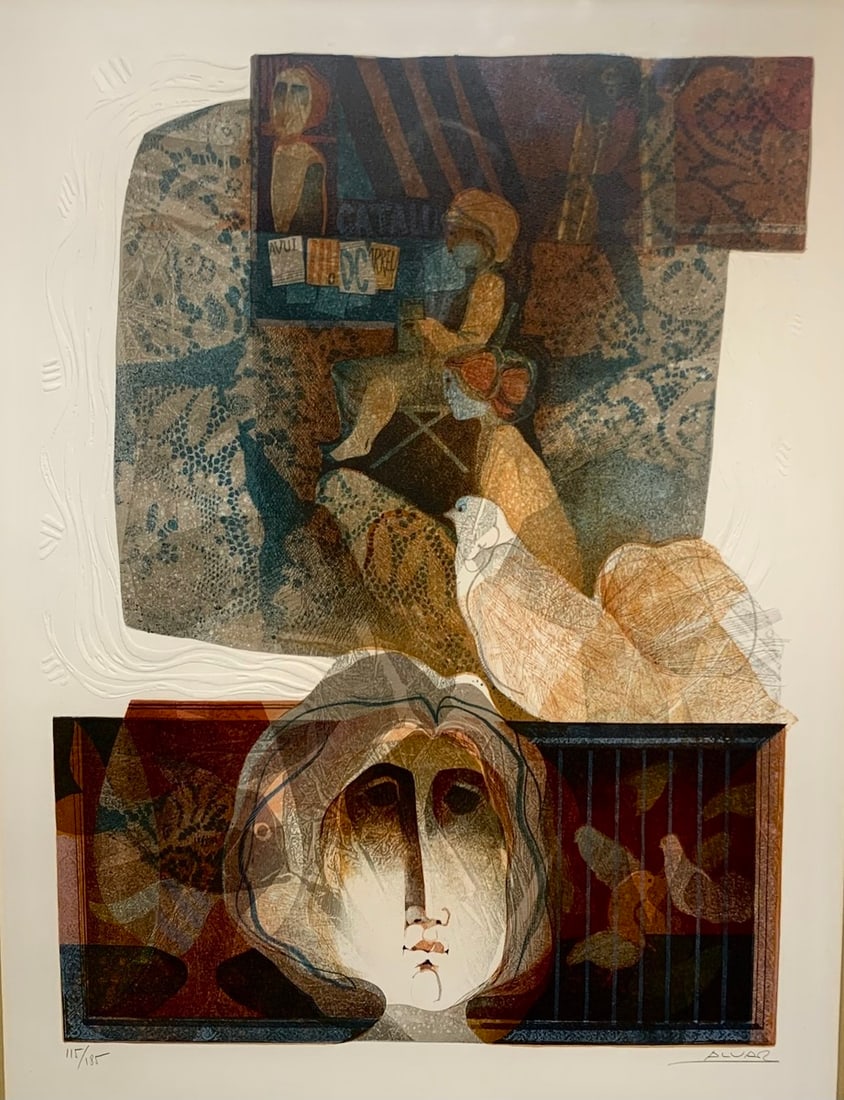 Sunol Alvar "The Barcelona Suite 1979 - 1" Signed Embossed Serigraph LE: Presenting a limited edition Embossed Serigraph on Paper by Sunol Alvar: "Sunol Alvar "The Barcelona Suite 1979 - 1" Signed Embossed Serigraph LE". This Embossed Serigraph on Paper (Edition: