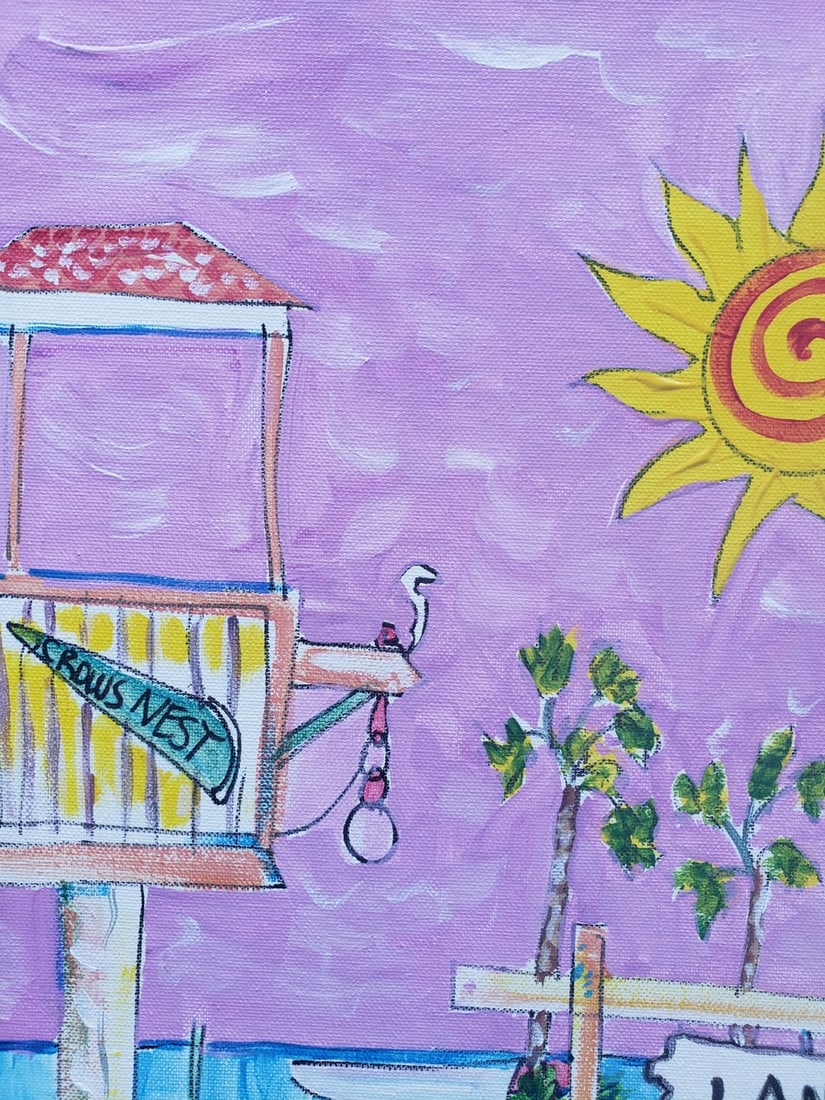 Kimm Byers "Dory Launch Crows Nest" Acrylic Signed - 2