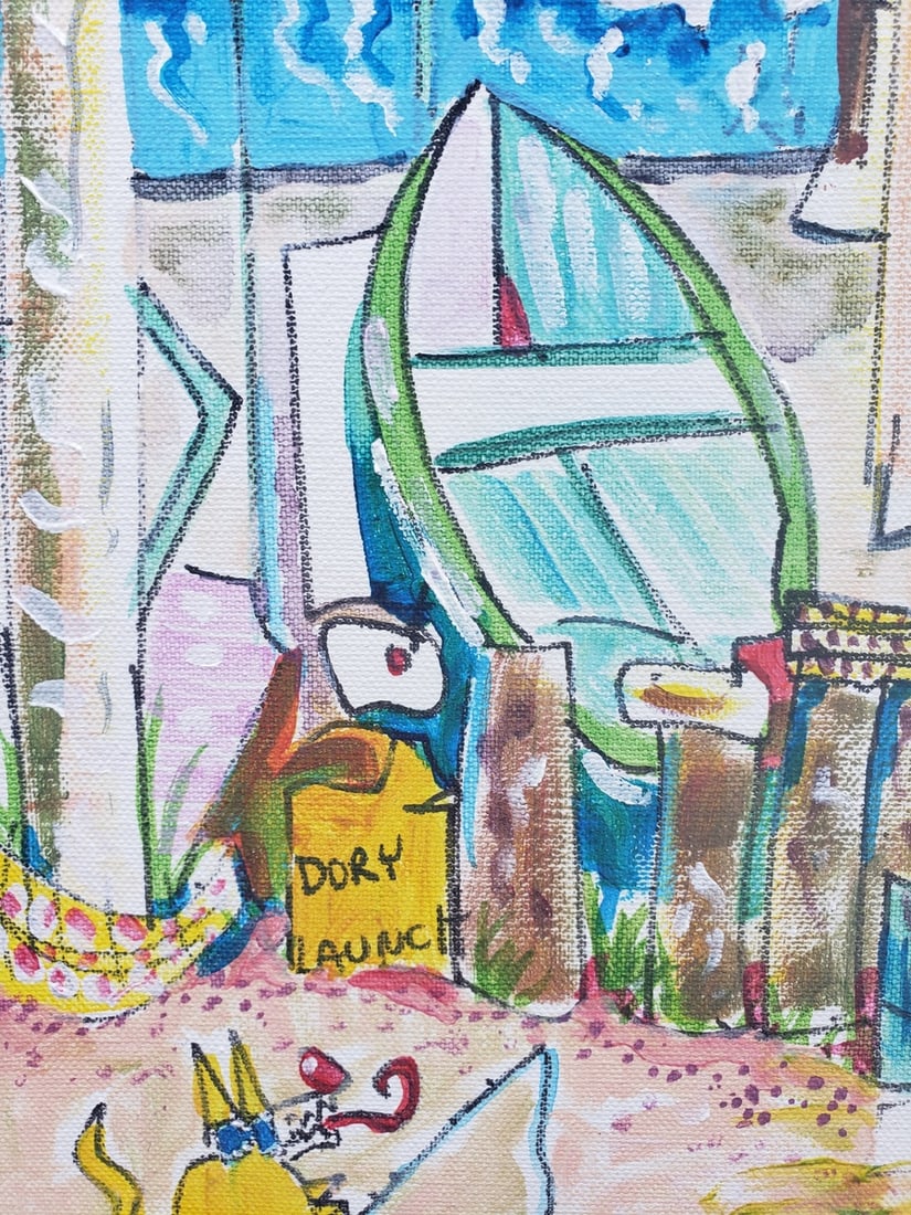 Kimm Byers "Dory Launch Crows Nest" Acrylic Signed - 4