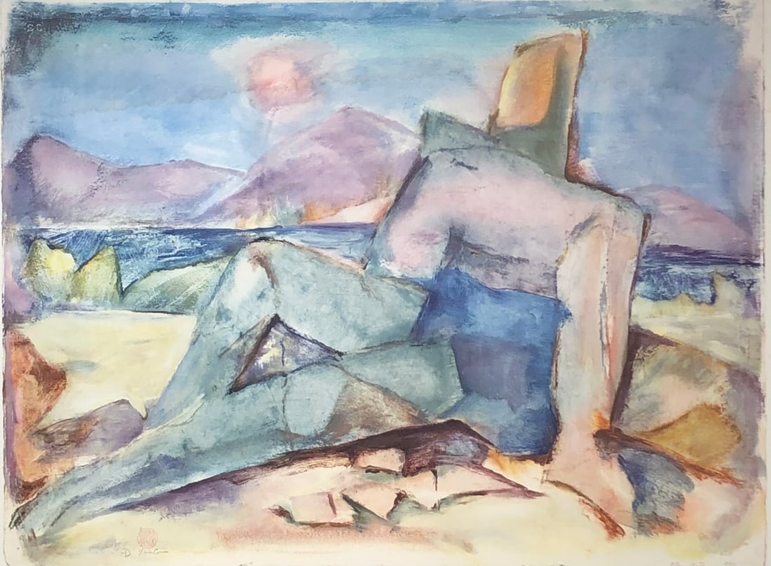 D. Yang "Blue Bather" Signed Lithograph LE 54/350 - 3