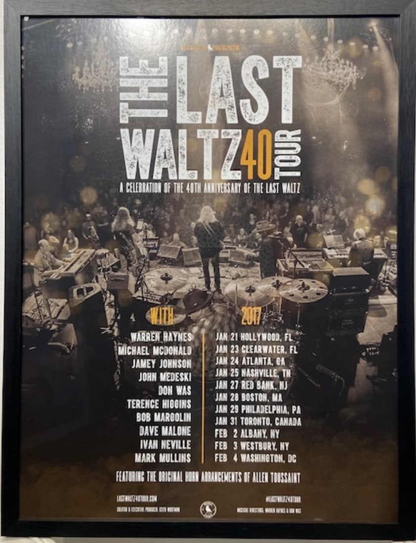 The Last Waltz 40th Anniversary Poster 2017 Framed: Presenting this Unknown Poster: "The Last Waltz 40th Anniversary Poster 2017 Framed". This piece, measuring 25 x 20 x 2 inch, is available at auction on LiveAuctioneers. Artist: Unknown Title: The
