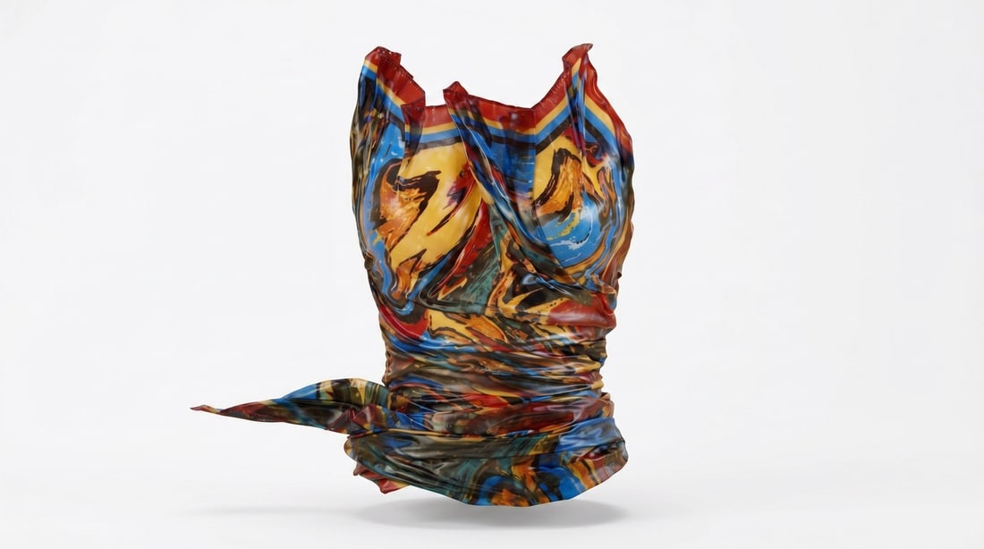 Mercedes Brunelli "Primary" CorsArt Corset, Fabric, Resin: Presenting this Mercedes Brunelli Sculpture: "Mercedes Brunelli "Primary" CorsArt Corset, Fabric, Resin". This piece, measuring 18 x 7 inch, is available at auction on LiveAuctioneers. Artist: Mercede