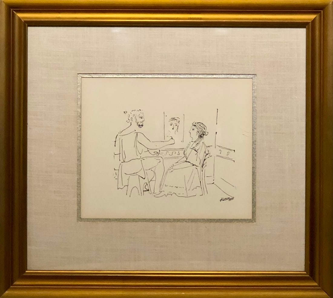 Pablo Picasso "La Pose Du Modele" Lithograph 1950: Presenting a Woodcut Lithograph on Paper by Pablo Picasso: "Pablo Picasso "La Pose Du Modele" Lithograph 1950". This work, measuring 15 x 17 x 2 inch, is available now at auction on LiveAuctioneers. A