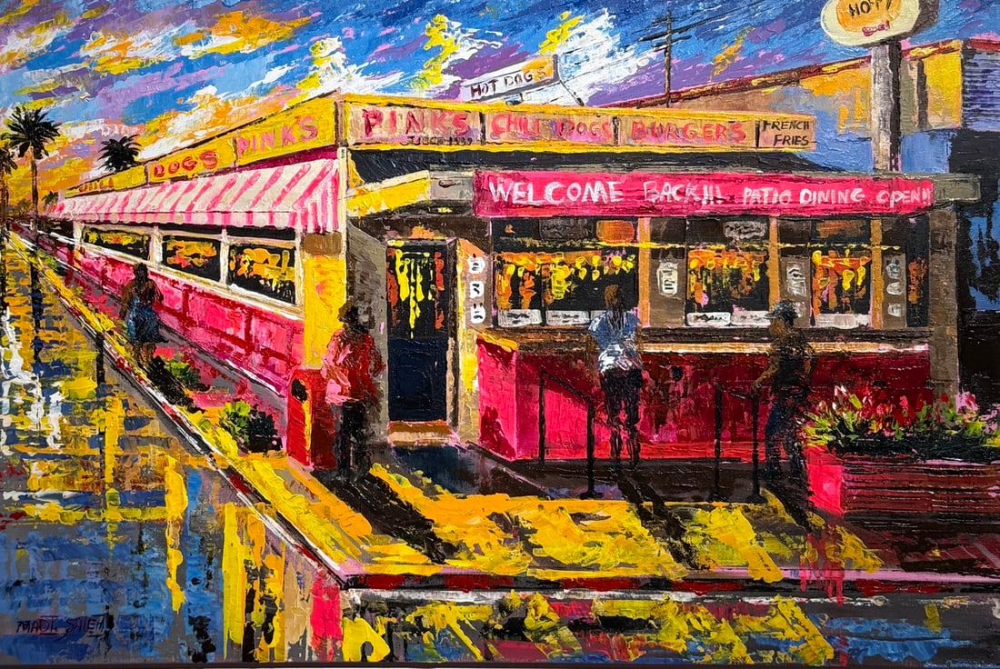 Madi Salehi "Pinks" Original: Offered here is an original work by Madi Salehi: "Madi Salehi "Pinks" Original". This one-of-a-kind piece, measuring 24 x 26 x 2 inch, is a rare opportunity for collectors to acquire an authentic work