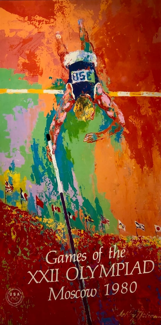 LeRoy Neiman "Games of the XXII Olympiad..." Hand Signed Litho: Presenting a Lithograph on Paper by LeRoy Neiman: "LeRoy Neiman "Games of the XXII Olympiad..." Hand Signed Litho". This work, measuring 42 x 24 x 2 inch, is available now at auction on LiveAuctioneer