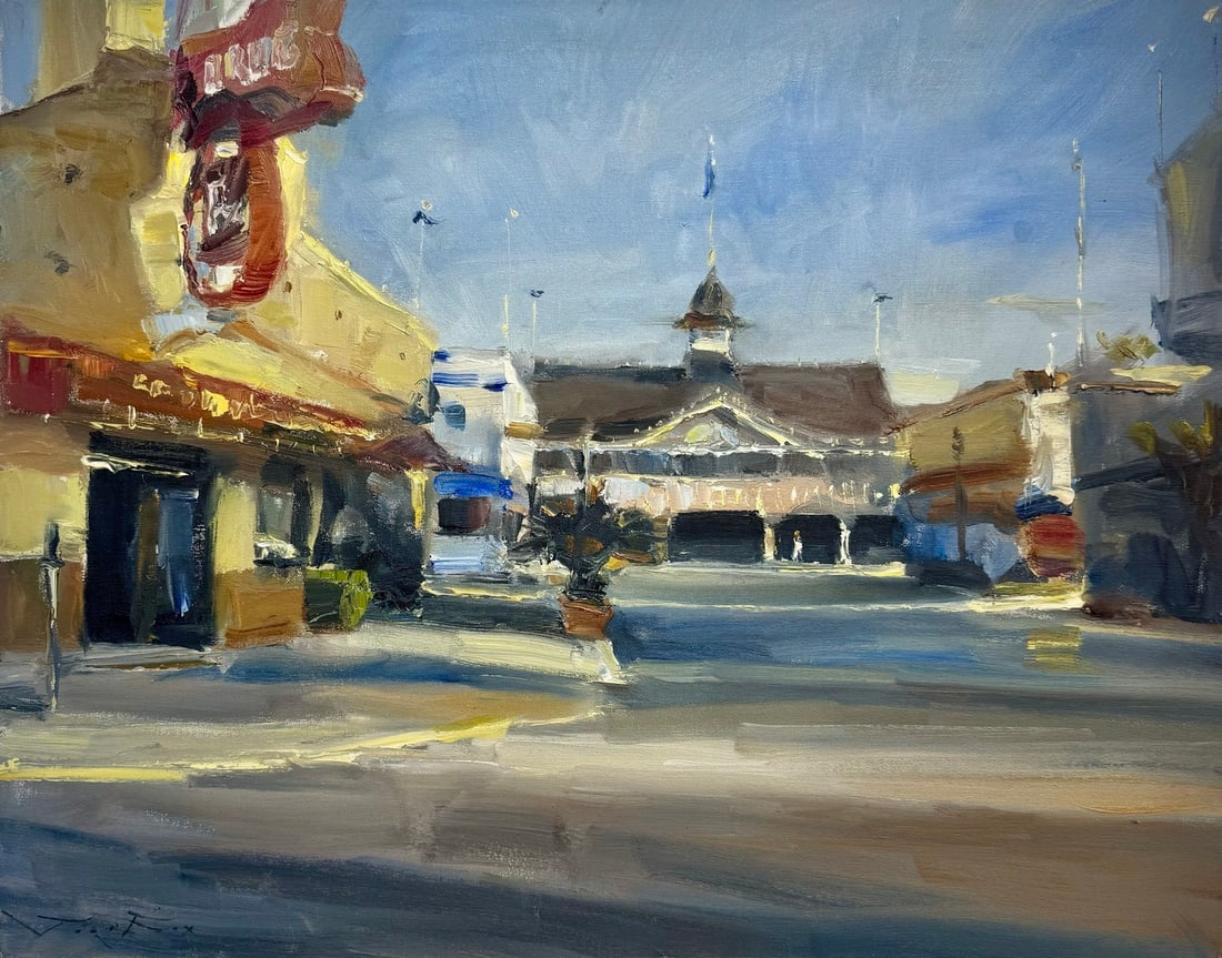 Jorn Fox "Balboa Drug Store" Impressionist Signed Oil and Acrylic on Canvas: Title: Jorn Fox "Balboa Drug Store" Impressionist Signed Oil and Acrylic on Canvas Medium: Acrylic on Canvas Art Dimensions: 24 x 30 inch Item Attributes & Specifics: Framing: Unframed Techniqu