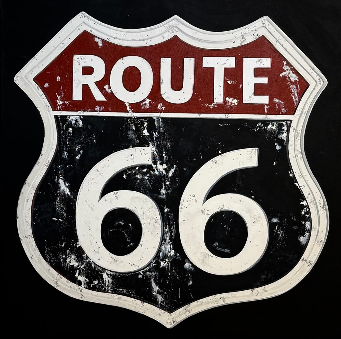 Michelle Michael "Route 66" (Sign) Original Acrylic On Canvas Signed Original (1 of 2)