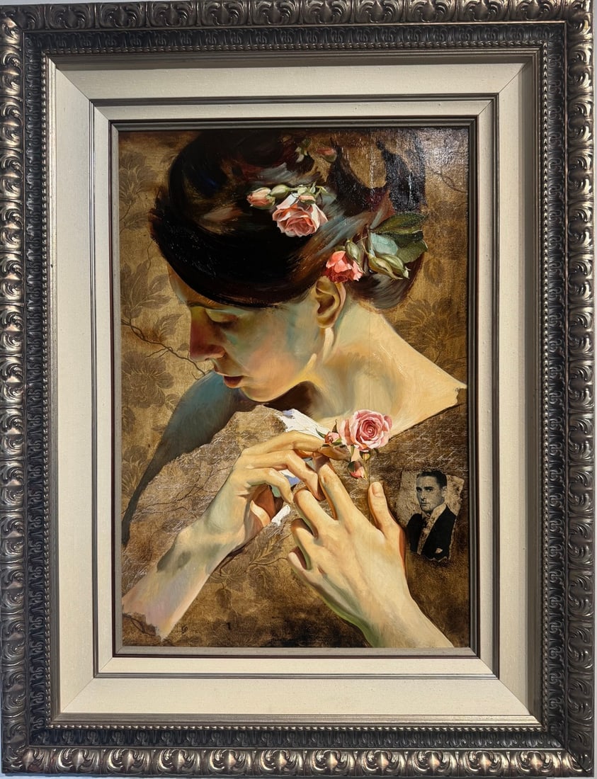 Slava Fokk "Tea Rose" Realist signed original oil on canvas: Offered here is an original Oil on Canvas by Slava Fokk: "Slava Fokk "Tea Rose" Realist signed original oil on canvas". This one-of-a-kind piece, measuring 40 x 53 x 3 inch, is a rare opportunity for 