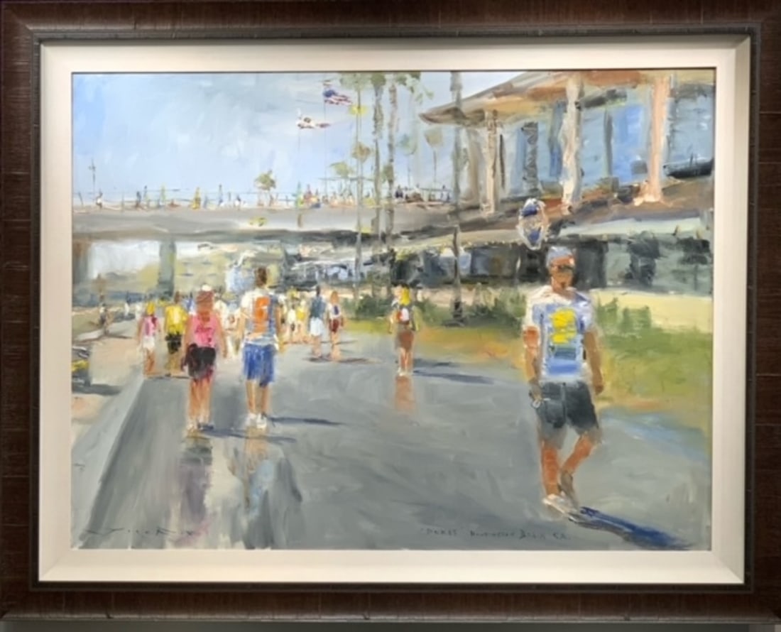 Jorn Fox Impressionist Signed Oil and Acrylic on Canvas: Offered here is an original Original Oil and Acrylic on Canvas by Jorn Fox: "Jorn Fox Impressionist Signed Oil and Acrylic on Canvas". This one-of-a-kind piece, measuring 46 x 58 x 2 inch, is a rare