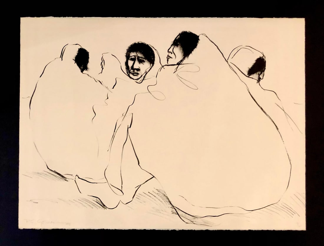 R.C. Gorman "Picuris" Signed Original Stone Litho LE (1974) - VERY RARE: Presenting a limited edition Lithograph on Paper by R.C. Gorman: "R.C. Gorman "Picuris" Signed Original Stone Litho LE (1974) - VERY RARE". This Lithograph on Paper (Edition: Sep-60), measuring 22 x 3
