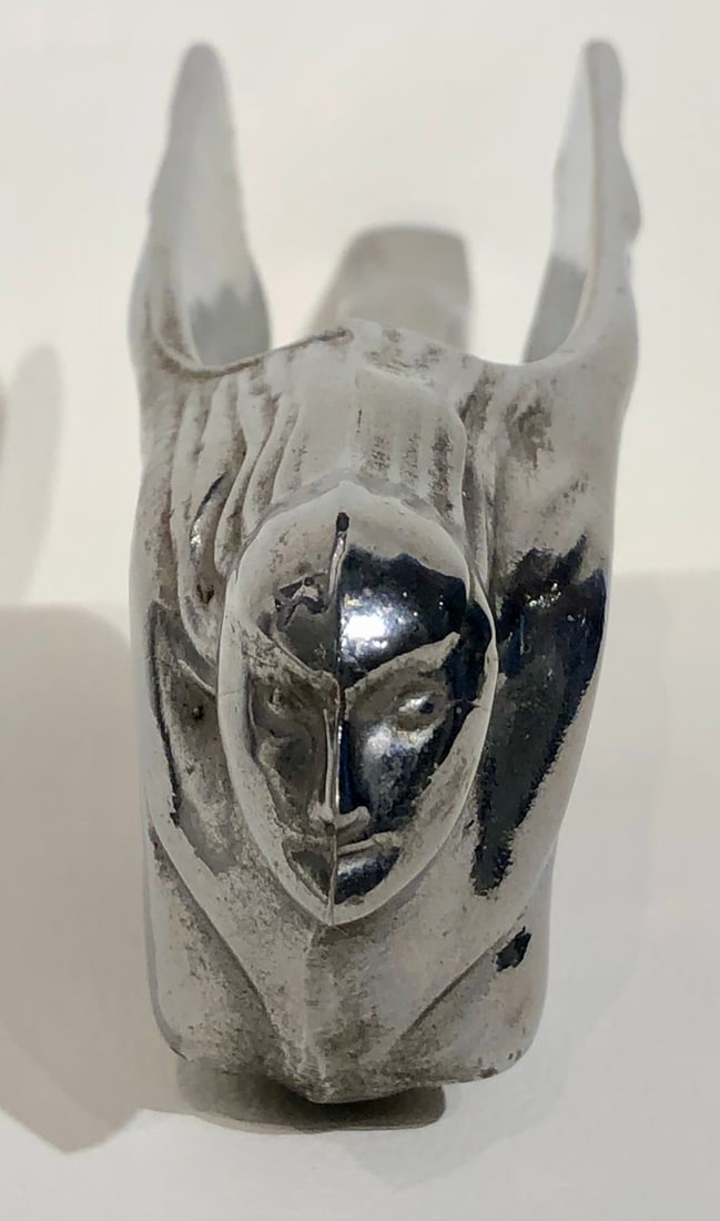 1941 Vintage Cadillac Flying Lady Hood Ornament: Presenting this Unknown Chrome: "1941 Vintage Cadillac Flying Lady Hood Ornament". This piece, measuring 4 x 10 x 2 inch, is available at auction on LiveAuctioneers. Artist: Unknown Title: 1941 Vintag