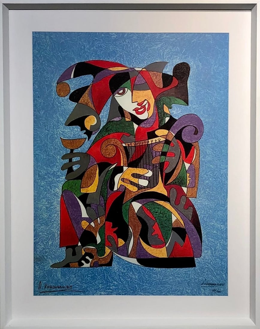 Anatole Krasnyansky (Cubism) Signed Lithograph LE: Presenting a limited edition Lithograph on Paper by Anatole Krasnyansky: "Anatole Krasnyansky (Cubism) Signed Lithograph LE". This Lithograph on Paper (Edition: 386/500), measuring 30 x 24 x 2 inch, i