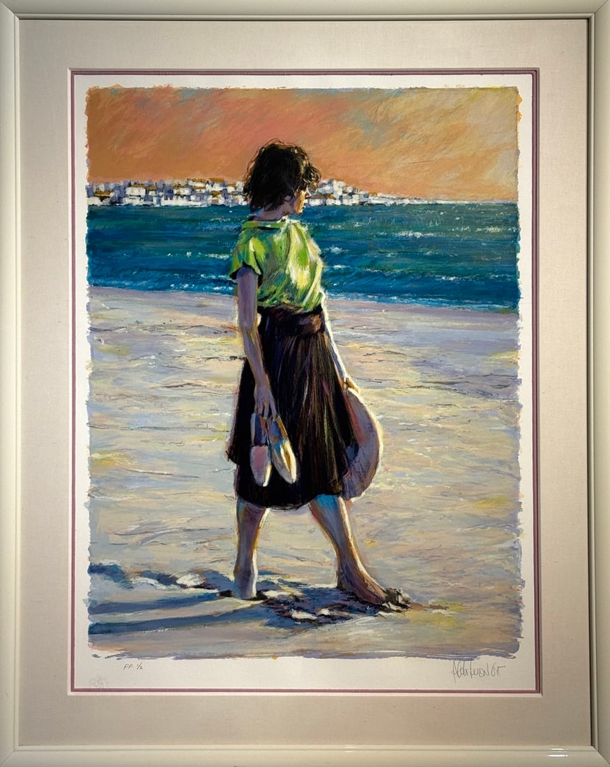 Aldo Luongo "Mediterranean Sunset" Signed Serigraph PP: Presenting a limited edition Serigraph on Paper by Aldo Luongo: "Aldo Luongo "Mediterranean Sunset" Signed Serigraph PP". This Serigraph on Paper (Edition: 2-Jan), measuring 48 x 38 x 2 inch, is a