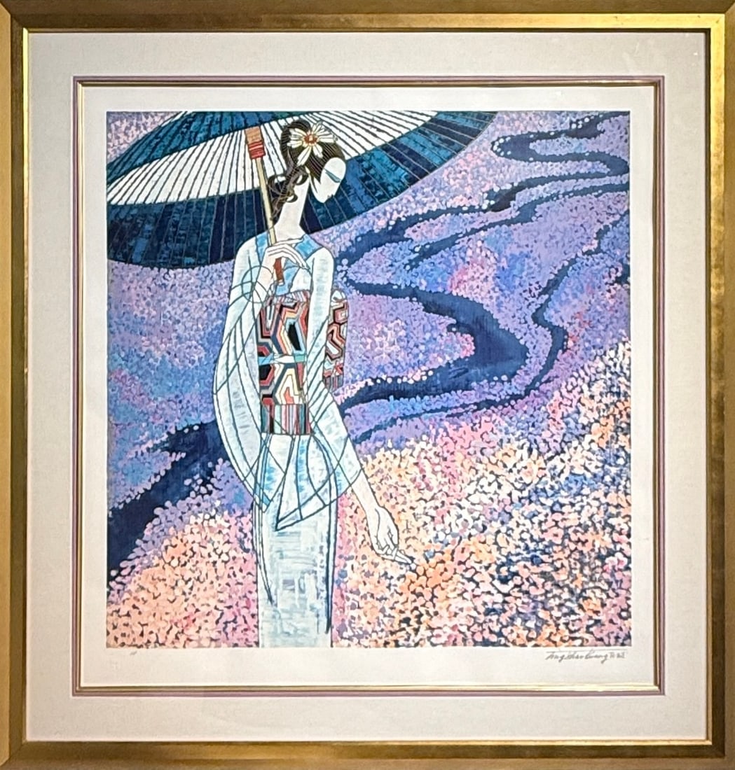 Ting Shao Kuang "Cherry Blossom" Signed Serigraph AP (1988) (1 of 9)