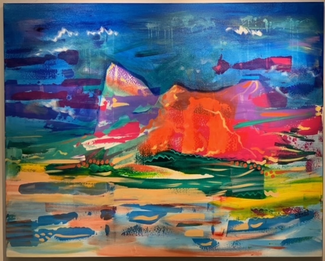 K Byers "We all See Things in a Different Light" Signed: Presenting this Kimm Byers Original Acrylic on Canvas with 1 1/2" Museum Bars: "K Byers "We all See Things in a Different Light" Signed". This piece, measuring 48 x 60 x 2 inch, is available at auctio