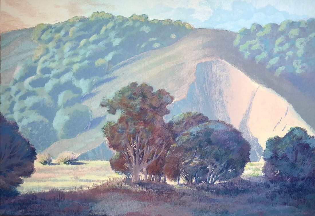 Don Munz "Secluded Valley" Signed Serigraph LE: Presenting a limited edition Serigraph on Paper by Don Munz: "Don Munz "Secluded Valley" Signed Serigraph LE". This Serigraph on Paper (Edition: 54/150), measuring 40 x 54 x 2 inch, is a sought-after 