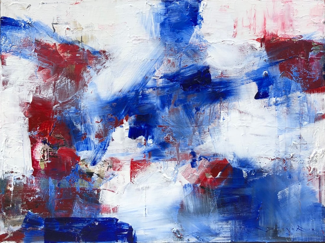 Jorn Fox Abstract Original Oil on Canvas Signed: Offered here is an original Original Oil on Canvas by Jorn Fox: "Jorn Fox Abstract Original Oil on Canvas Signed". This one-of-a-kind piece, measuring 30 x 40 x 2 inch, is a rare opportunity for colle