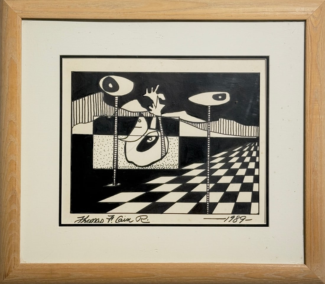 Thomas F. Cain Original On paper (Untitled)1989 Whimsical/Surreal/Abstract (1 of 4)